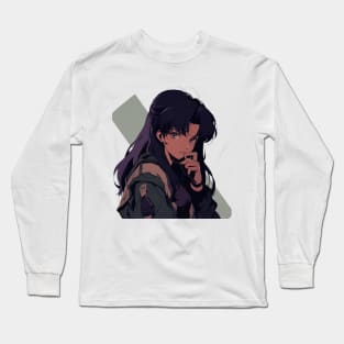 Misato Katsuragi Cool Anime girl Illustration Long Sleeve T-Shirt